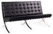 Sofa 2-osobowa BARCELON - czarna skóra