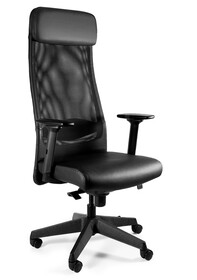Fotel ARES SOFT - skóra naturalna czarna