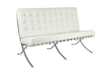 Sofa 2-osobowa BARCELON - biała skóra
