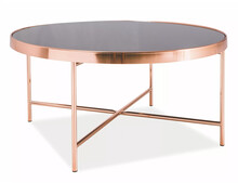 Ława okrągła GINA B 82 cm - czarny/miedź