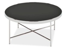 Ława okrągła GINA B 82 cm - czarny/chrom