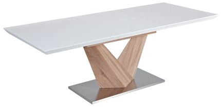 Stół rozkładany ALARAS 140/200x85 - dąb sonoma/biały