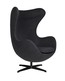Fotel EGG CLASSIC BLACK wełna - ciemny szary