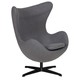 Fotel EGG CLASSIC BLACK wełna - grafitowy szary