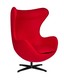 Fotel EGG CLASSIC BLACK wełna - czerwony
