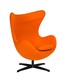 Fotel EGG CLASSIC BLACK wełna - marchewkowy