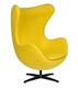 Fotel EGG CLASSIC BLACK wełna - musztardowy