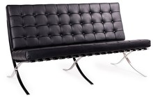 Sofa 2-osobowa BARCELON PRESTIGE PLUS - czarna skóra