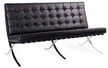Sofa 2-osobowa BARCELON PRESTIGE PLUS - czarna skóra