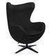 Fotel EGG SZEROKI BLACK wełna - czarny