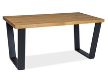 Ława VALENTINO B 110x60 - lity dąb/czarny