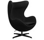 Fotel EGG CLASSIC BLACK wełna - czarny