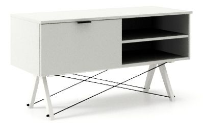 LIGHT GREY/BIAŁY Szafka RTV z klapą SIDEBOARD - stelaż WHITE