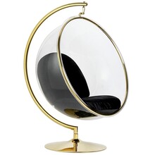 Fotel BUBBLE STAND GOLD - czarny velvet
