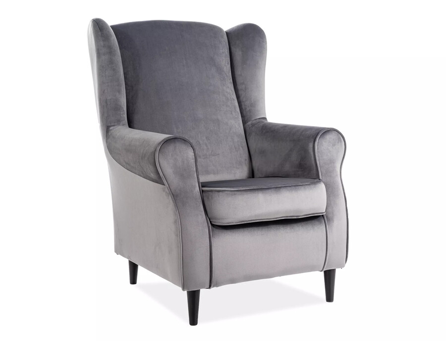 Fotel BARON Velvet - szary Bluvel 14