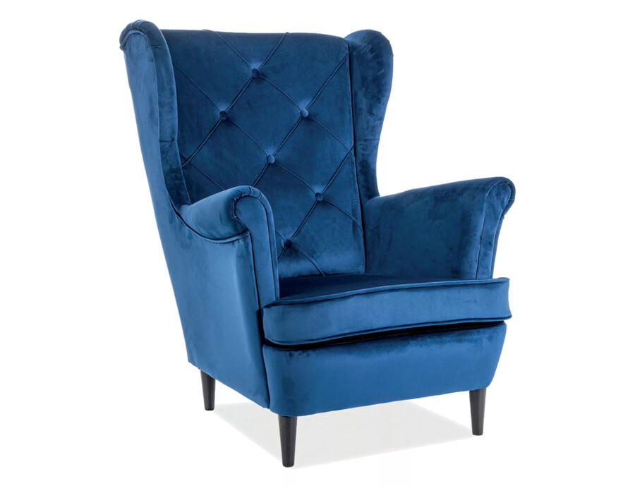 Fotel LADY Velvet - granatowy Bluvel 86
