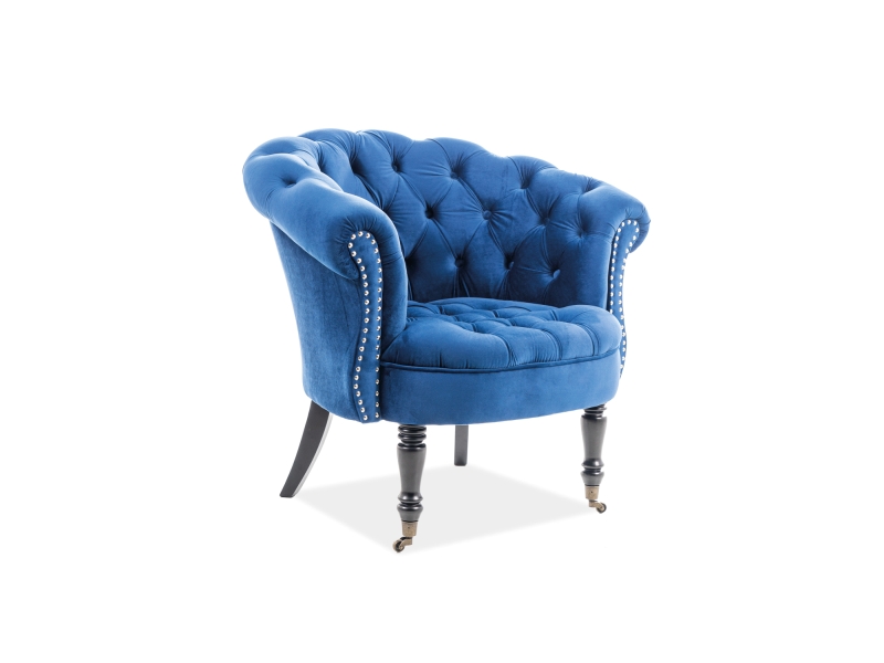 tkanina Bluvel 86 Fotel PHILIPS VELVET - granatowy Bluvel 86