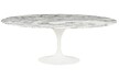Stół TULIP Ellipse Marble Arabescato 200x120 - biały marmur