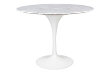 Stół okrągły TULIP Marble Carrara 100 - biały marmur