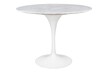Stół okrągły TULIP Marble Carrara 100 - biały marmur