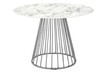 Stół okrągły GLAM MARBLE 110 - okleina marmurowa/chrom