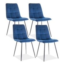 Zestaw 4x krzesło MILA VELVET - granatowy Bluvel 86