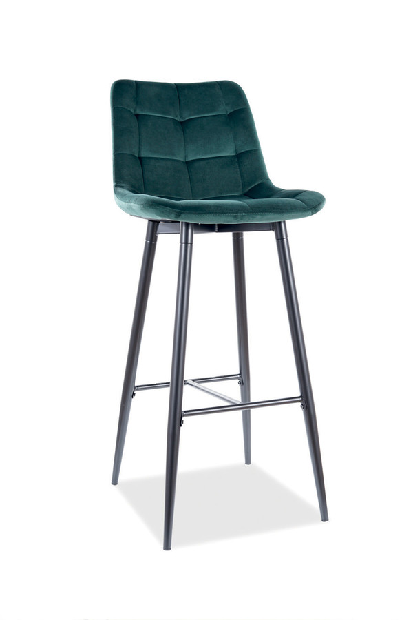 tkanina Bluvel 78 Hoker CHIC H-1 Velvet - czarny/zielony Bluvel 78