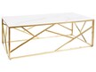Ława ESCADA A II 120x60 - biały efekt marmuru/złoty