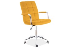 Fotel obrotowy Q-022 Velvet - żółty/curry Bluvel 68