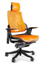 Fotel obrotowy WAU elastomer - mango/czarny