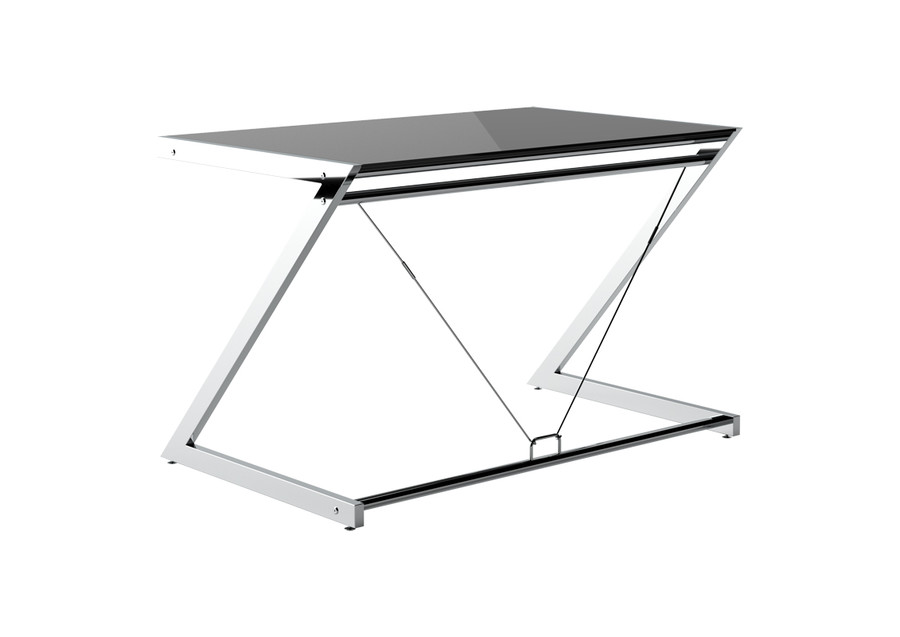 Biurko Z-LINE COMPUTER DESK - chrom/szkło czarne