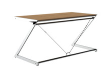 Biurko Z-LINE MAIN DESK - chrom/fornir dąb