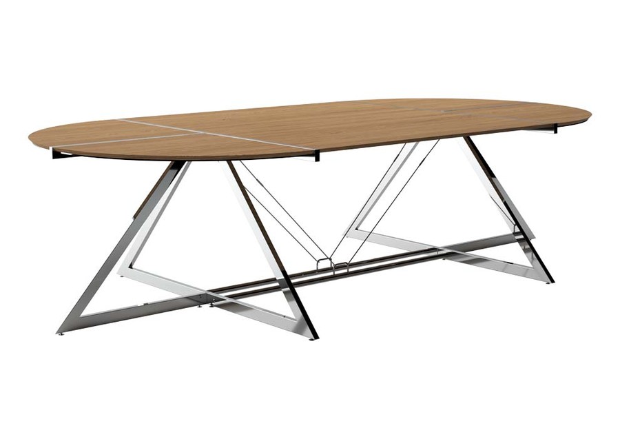 Stół konferencyjny Z-LINE COMPUTER DESK - chrom/fornir dąb