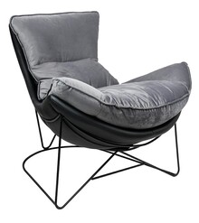Fotel OTILIA STAND VELVET - szary