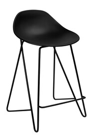 Hoker na giętych nogach PERSY 66 cm - czarny