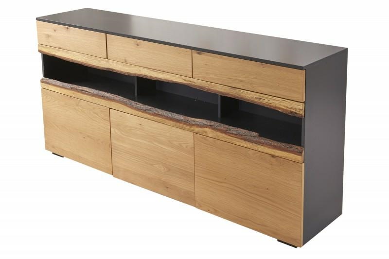 Komoda WILD OAK 180 cm szary dąb - drewno naturalne, płyta MDF