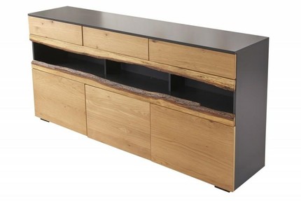 Komoda WILD OAK 180 cm szary dąb - drewno naturalne, płyta MDF