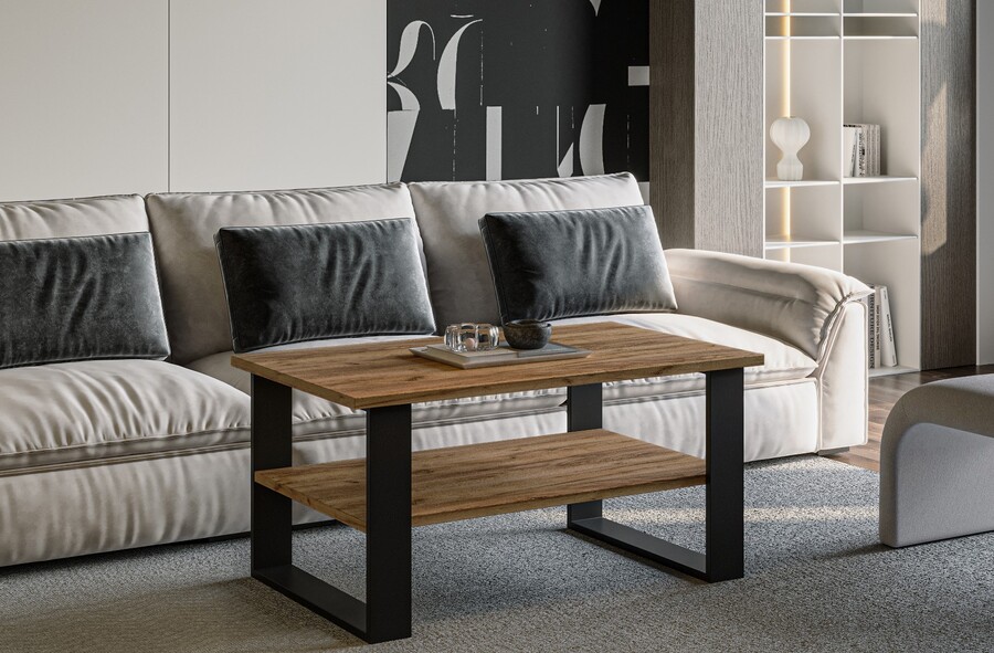 Ława z półką INGA 110x65 - dąb craft