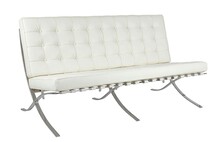 Sofa skórzana 3-osobowa BARCELON - biały
