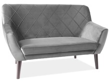 Sofa 2-osobowa KIER 2 Velvet - wenge/szary Bluvel 14