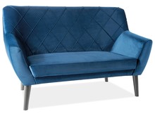 Sofa 2-osobowa KIER 2 Velvet - wenge/granatowy Bluvel 86