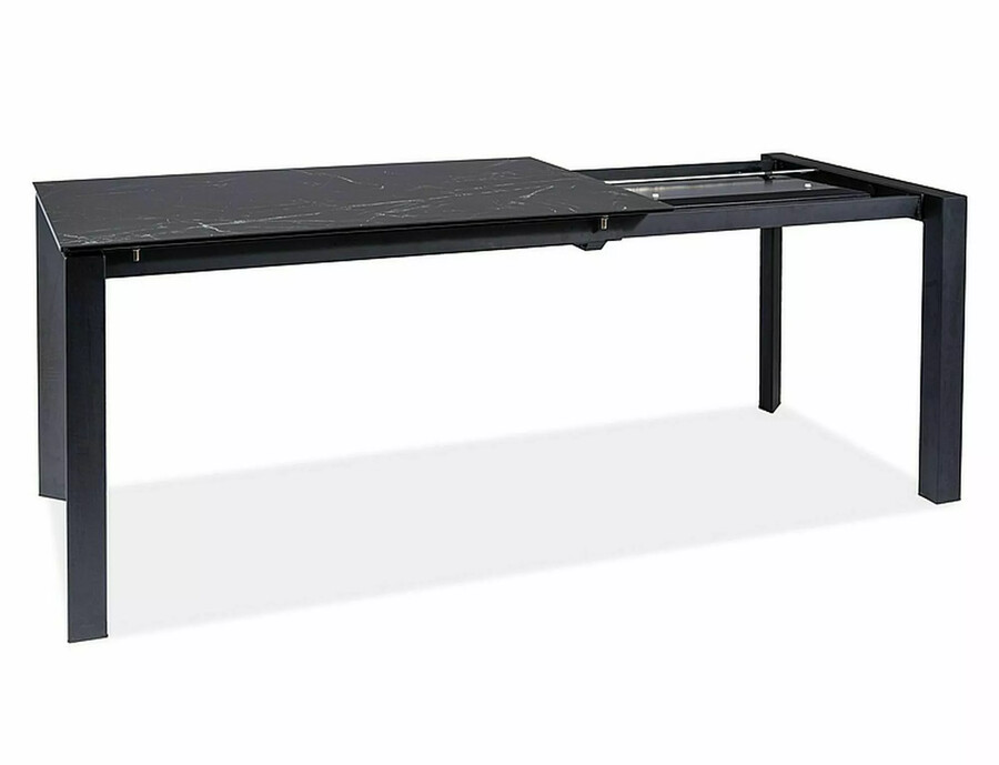 Stół rozkładany METROPOL CERAMIC 120/180x80 - czarny/czarny mat