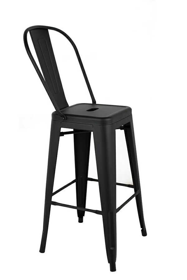 Krzesło barowe TOWER BIG BACK 76 - czarny
