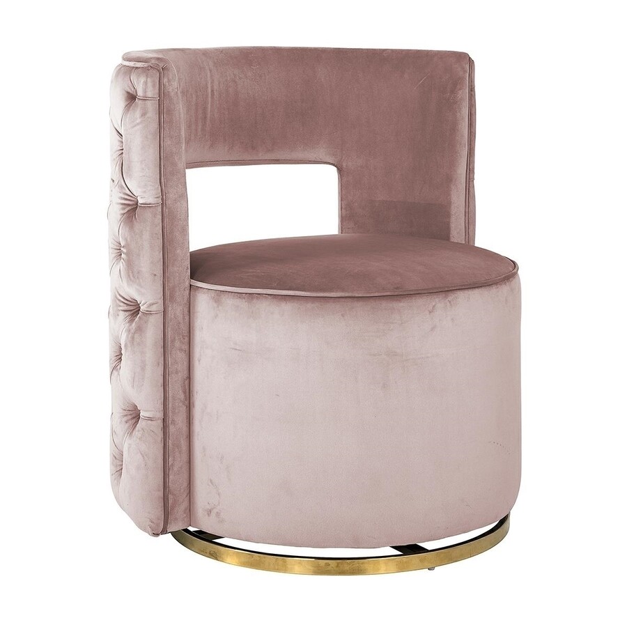 Fotel obrotowy JAMIE PINK VELVET - różowy/złoty