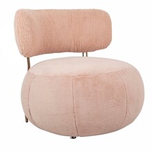 Fotel LOW TEDDY PINK - różowy