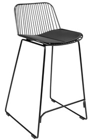 Hoker metalowy z ekoskórą MILES 76 cm - czarny