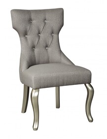 Krzesło tapicerowane w stylu glamour D650-03 - szary