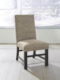 Krzesło tapicerowane D775-01 - brązowy/czarny