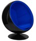 Fotel BALL BLACK - niebieski