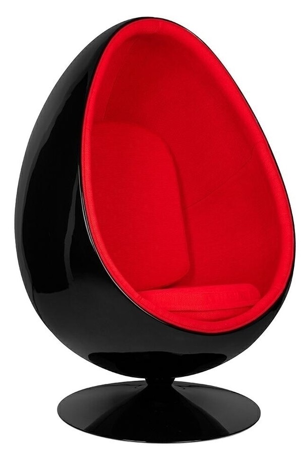 Fotel obrotowy OVALIA BLACK - czerwony
